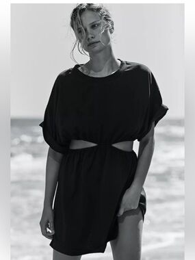 Free People Beach Dandelion Mini Black Dress